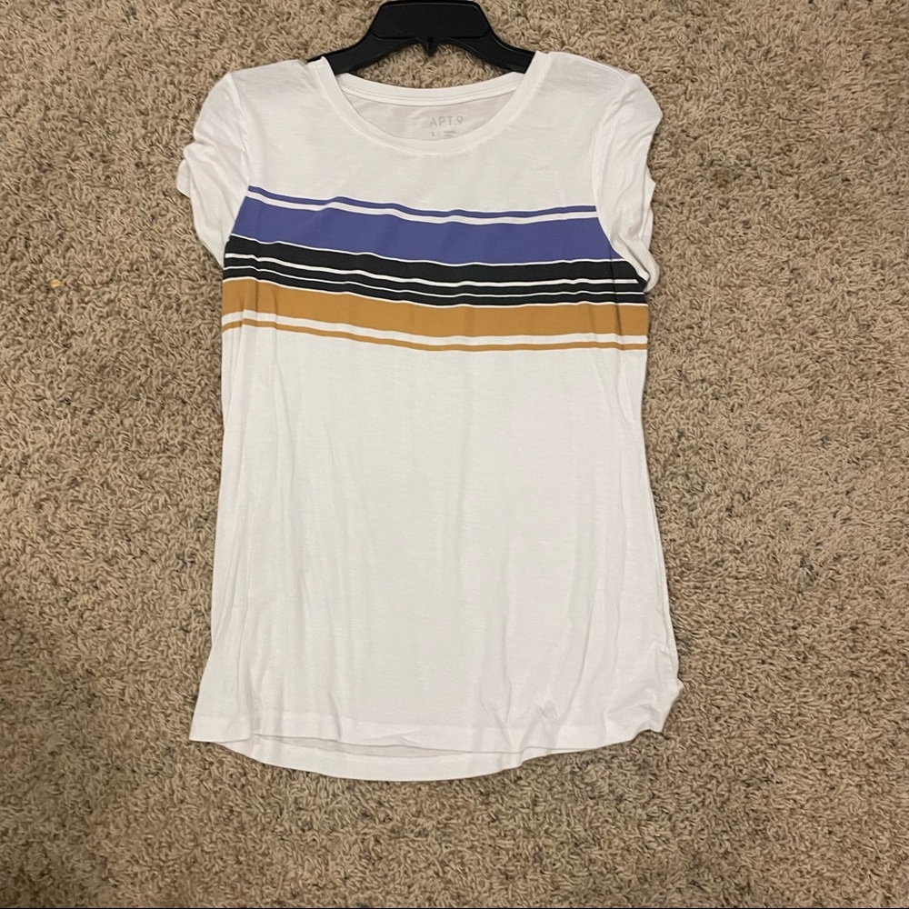 White striped Apt.9 Tee